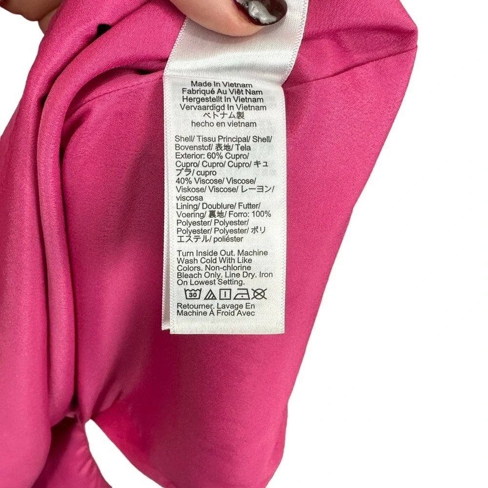 J. Crew Cinched Waist Cupro Midi Dress Festival Pink Size M